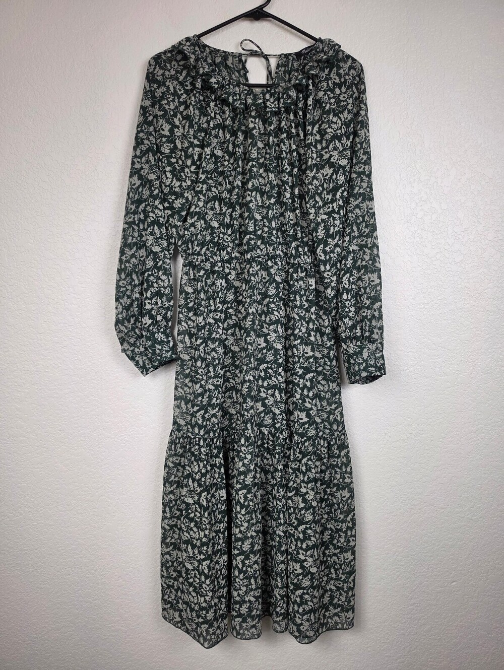Madewell Floral Long Sleeve Midi Dress Small